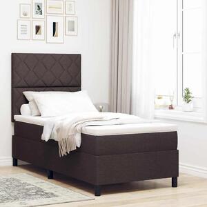 Box spring krevet Tamno smeđa 90 x 200 cm tkanina - Tamno smeđa 90 x 200 cm Dizajn s rombovima
