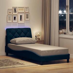 Okvir kreveta s LED-om bez madraca plava 90x200cm od tkanine - Plava 90 x 200 cm