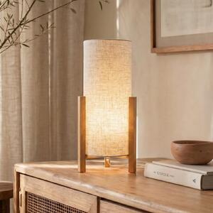 Näve Stolna lampa 3193, drvo, platneni tekstil, visina 52 cm, Drvo, Dnevni boravak/blagovaonica, Drvo, tronožac