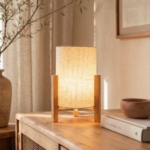 Näve Stolna lampa 3193, drvo, platneni tekstil, visina 32cm, Drvo, Dnevni boravak/blagovaonica, Drvo, tronožac