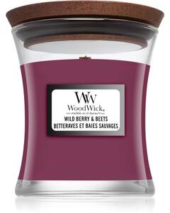 Woodwick Wild Berry & Beets mirisna svijeća s drvenim fitiljem 85 g