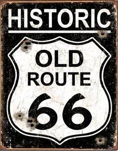 Metalni znak OLD ROUTE 66 - Weathered, (31.5 x 40 cm)