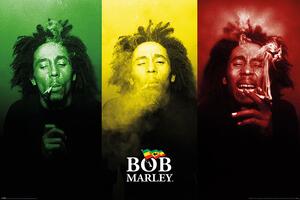 Poster Bob Marley - Tricolour Smoke, (91.5 x 61 cm)