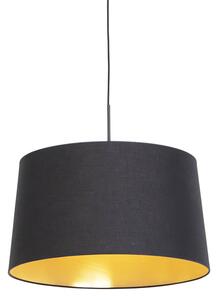Viseća svjetiljka s pamučnom sjenilom crna sa zlatnom 50 cm - Combi
