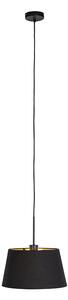 Viseća svjetiljka s pamučnom sjenilom crna sa zlatnom 32 cm - Combi