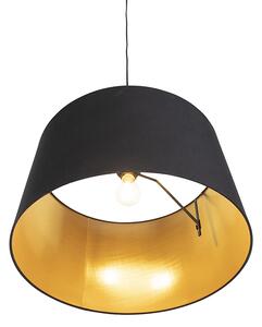 Viseća svjetiljka s pamučnom sjenilom crna sa zlatnom 50 cm - Combi
