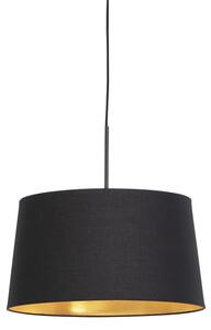 Viseća svjetiljka s pamučnom sjenilom crna sa zlatnom 40 cm - Combi