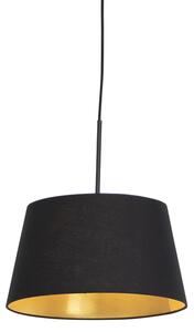 Viseća svjetiljka s pamučnom sjenilom crna sa zlatnom 32 cm - Combi