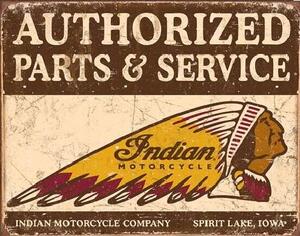 Metalni znak Indian motorcycles - Authorized Parts and Service, (40 x 31.5 cm)