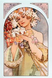 Mucha, Alphonse Marie - Reprodukcija umjetnosti Poster “The flower”, (26.7 x 40 cm)
