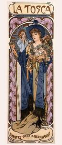 Mucha, Alphonse Marie - Reprodukcija Poster for 'Tosca' with Sarah Bernhardt, (21.4 x 50 cm)