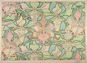 Mucha, Alphonse Marie - Reprodukcija Wallpaper design, (40 x 30 cm)