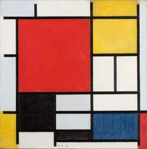 Mondrian, Piet - Reprodukcija Composition with large red plane, (40 x 40 cm)