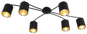 Moderna stropna svjetiljka crna 6-svjetla - Uzvišena