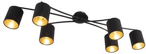 Moderna stropna svjetiljka crna 6-svjetla - Uzvišena