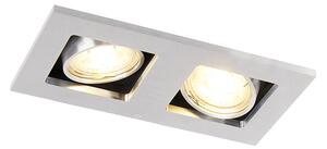 Pravokutni ugradbeni reflektor 2-lagani aluminij - Qure
