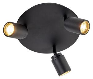 Moderna kupaonska spot crna 3-svjetla IP44 - Ducha