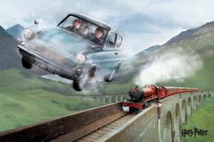 Umjetnički plakat Harry Potter - Flying Ford Anglia, (40 x 26.7 cm)