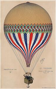 Poster E. Hamelin - Heißluftballon Le Tricolore, (61 x 91.5 cm)