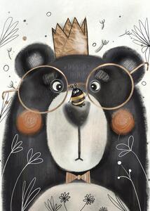 Ilustracija The cheeky bee and the bear, Nelli Suneli, (30 x 40 cm)