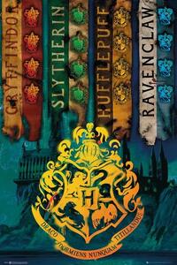 Poster Harry Potter - Kuće Hogwartsa, (61 x 91.5 cm)