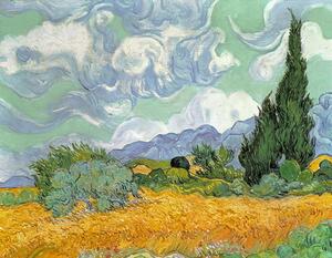 Vincent van Gogh - Reprodukcija umjetnosti Wheatfield with Cypresses, 1889, (40 x 30 cm)