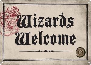 Metalni znak Harry Potter - Wizards Welcome, (21 x 15 cm)