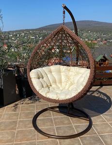 Viseća stolica za ljuljanje u smeđoj boji – Casa Luxus