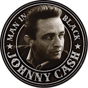Metalni znak Johnny Cash - Man in Black Round, (30 x 30 cm)