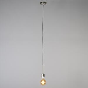 Moderna viseća svjetiljka čelik s crnom hladom 45 cm - Combi 1