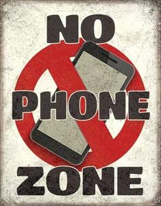 Metalni znak No Phone Zone, (32 x 41 cm)