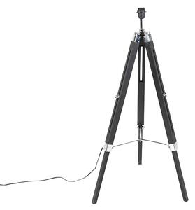 Podna lampa crna bez sjenila - Tripod