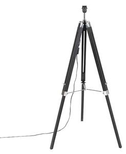Podna lampa crna bez sjenila - Tripod