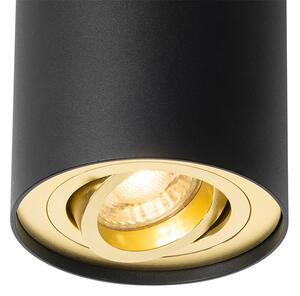 Stropni reflektor crni sa zlatnim rotirajućim i nagibnim - Rondoo up