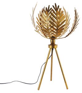 Vintage stolna lampa zlatna 45 cm tronožac - Botanica