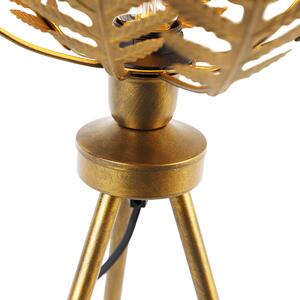 Vintage stolna lampa zlatna 45 cm tronožac - Botanica