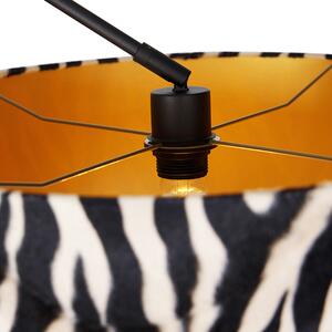 Moderna podna svjetiljka crni sjenilo zebra dizajn 50 cm - Urednik