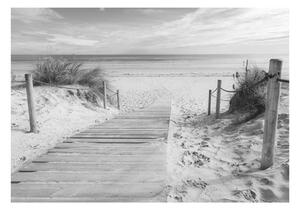 Samoljepljiva foto tapeta - On the beach - black and white