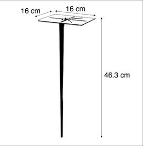 Vanjski stup od crnog opalnog stakla 70 cm uzemljena igla i navlaka za kabel - Danska