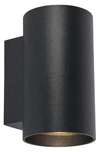 Moderna zidna lampa crna okrugla 2 svjetla - Sandy
