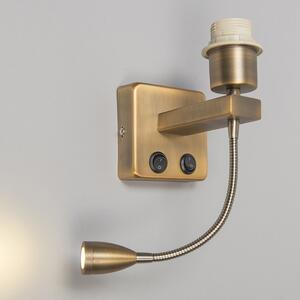 Zidna svjetiljka od bronce uklj. LED s polugom za čitanje - Brescia Combi