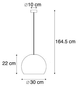 Moderna okrugla viseća svjetiljka opal bijela - Globe