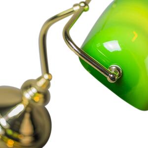 Klasična stolna/bilježnička svjetiljka mesing sa zelenim staklom - Bankar