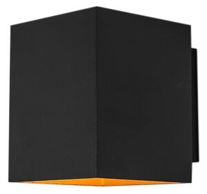 Dizajnerska zidna lampa crno-zlatni kvadrat - Sola