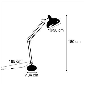 Industrijska podna svjetiljka crna podesiva - Hobi