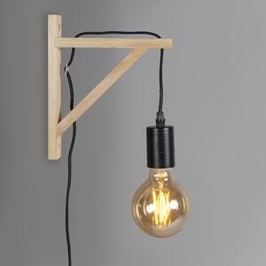 Zidna lampa drvo s crnom - Hangman