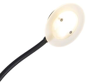 Moderna podna svjetiljka crna s LED diodom s rukom za čitanje - Chala