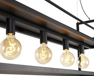 Industrijska viseća svjetiljka crna sa stalkom, velika svjetla sa 4 svjetla - stalak za kavez