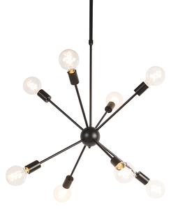 Dizajn viseća svjetiljka crna 8-svjetla - Sputnik
