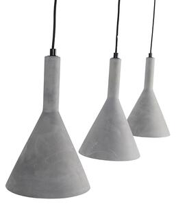 Industrijska viseća svjetiljka siva s crnom 3 svjetla - Steypa
